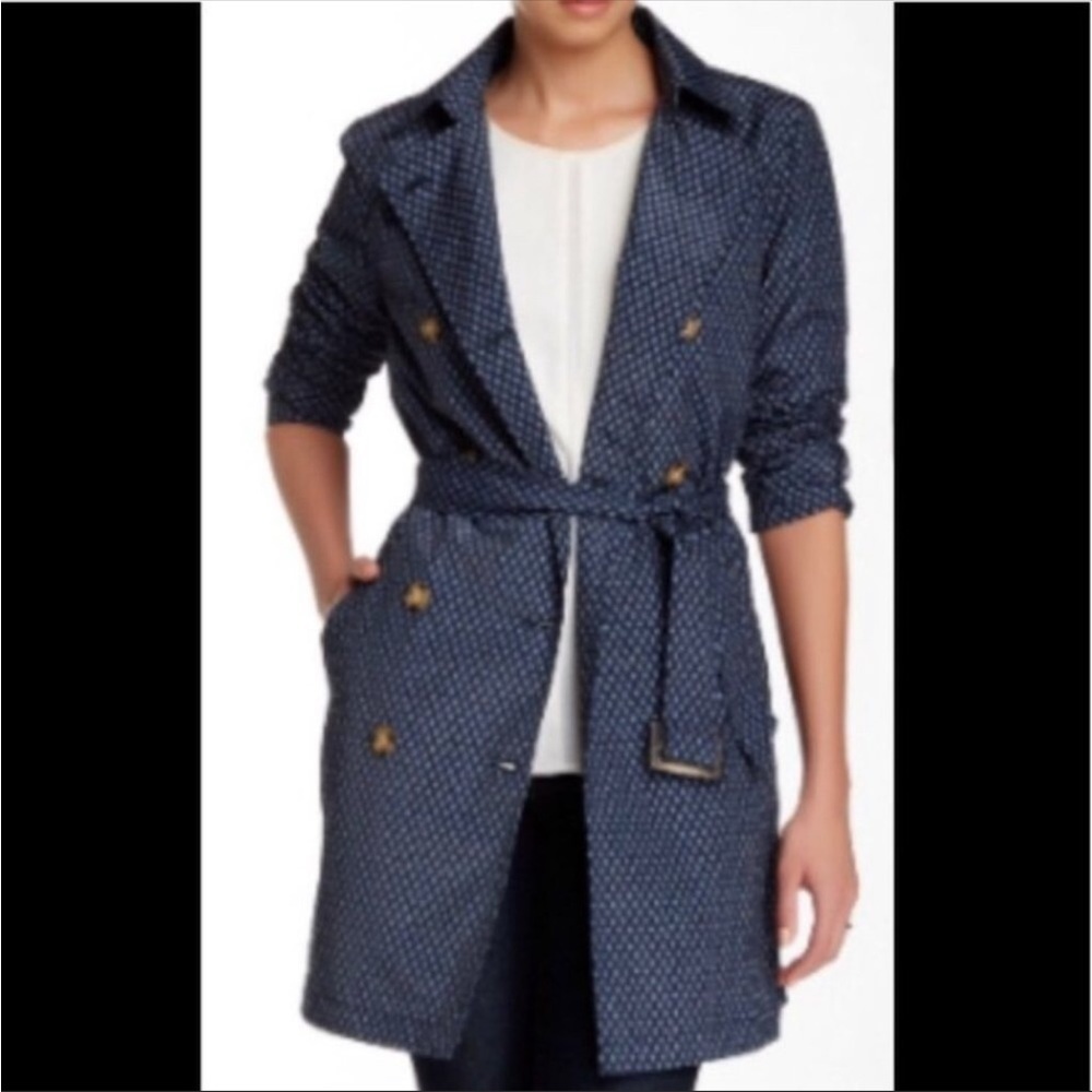 J. Mclaughlin Blue Trench Jacket Size Small